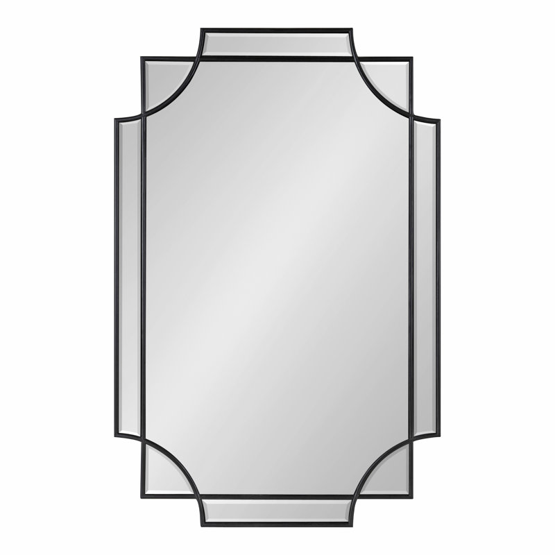 Ocilla Flat Mirror, Black, 36" x 24"