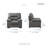 Elroy 40'' Modern & Contemporary Accent Chair with Polished Microfiber Upholstery, Loose Back Cushion, Foam over Pocket Coils