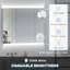 Armoire à pharmacie à DEL, organisateur de miroir de meuble-lavabo mural 35,5 po x 29,5 po avec gradateur tactile, trois portes et charge USB