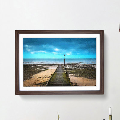 Path to the Sea in Llandudno Wales - Picture Frame Painting Print on MDF
