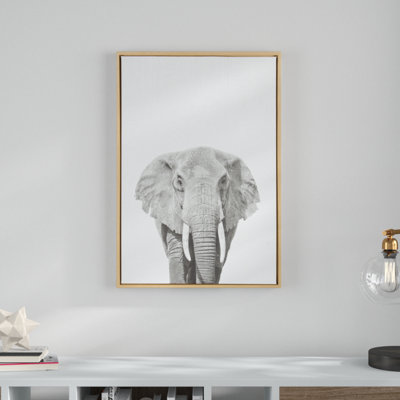 Elephant Portrait by Simon Te of Tai Prints Framed Canvas Wall Art Print