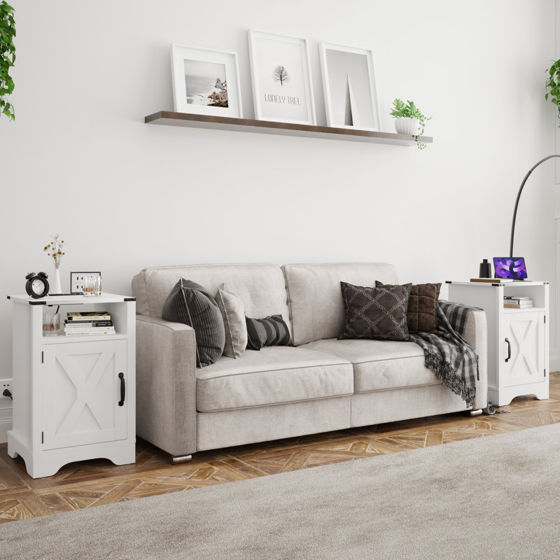 15.75cm W Bedside Table, White