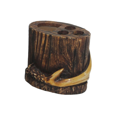 Porte-brosse à dents en bois brun