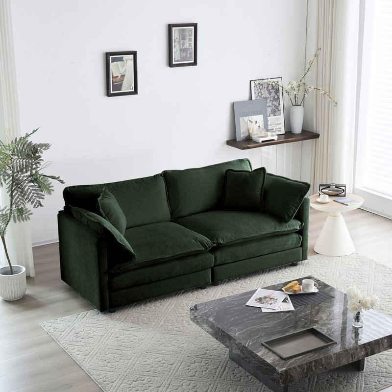 Chenille 2 salon - base en bois massif, revêtement, assise confortable en tissu de chenille moderne, avec 4 coussins, structure, tissu respirant, salon relaxant