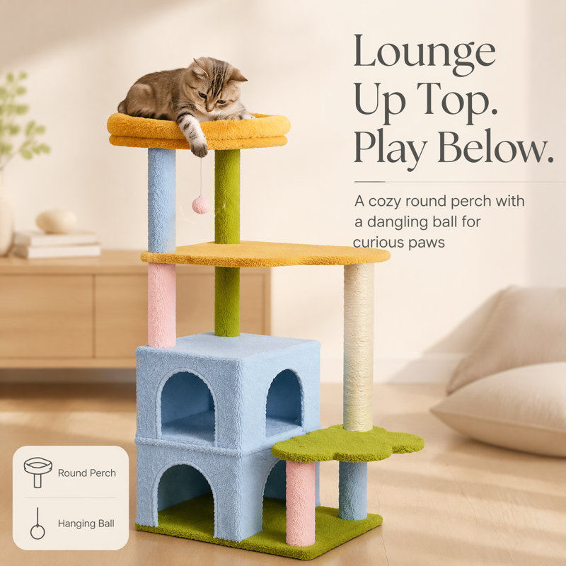 Tour pour arbre à chat 53,5 pouces Rainbow