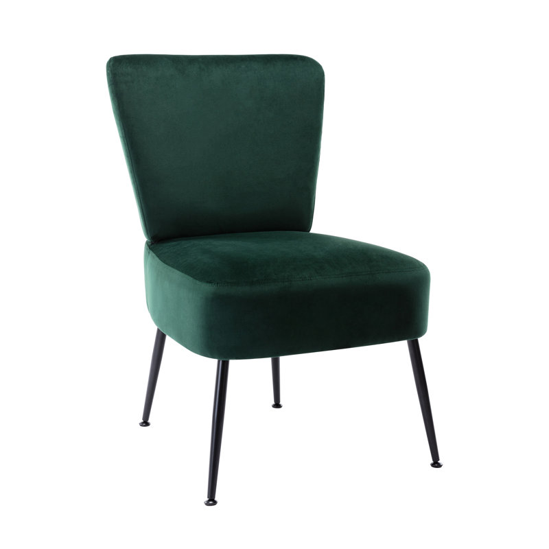 Bohn Velvet Slipper Chair, Green