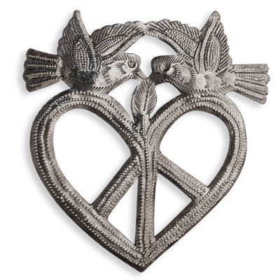 Ornement suspendu figurine paix and love