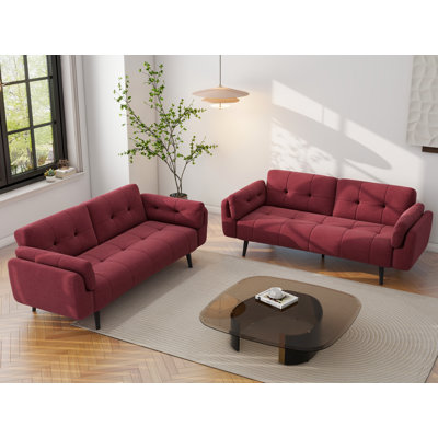 Raducu Twin 190.2Cm Wide Tufted Convertible Sofa