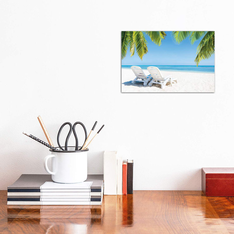 Summer Holidays At The Beach by Jan Becke - Wrapped Canvas Print, 20.32 cm H x 30.48 cm W