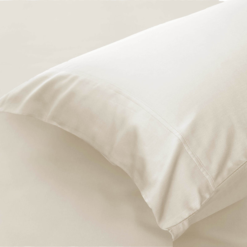 Ensemble de draps en mélange de coton 300 fils, Ensemble de draps pour grand lit + un drap-housse , Crème
