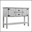 Console de 46 po en bois massif avec 2 tiroirs, armoires et tablette inférieure, armoire de rangement pour salle à manger de style rétro-1136796754-1136796764-1136796765