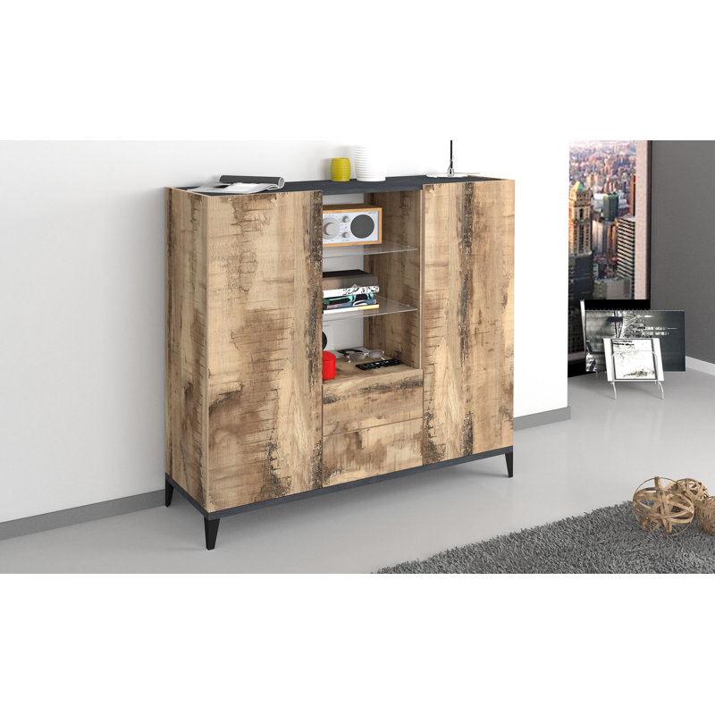 Avaan 120cm Sideboard, Maple Pereira/Slate