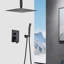 Douche de plafond noire matte - tête de 10 po et poche pour salle de bain montée avec-117993189