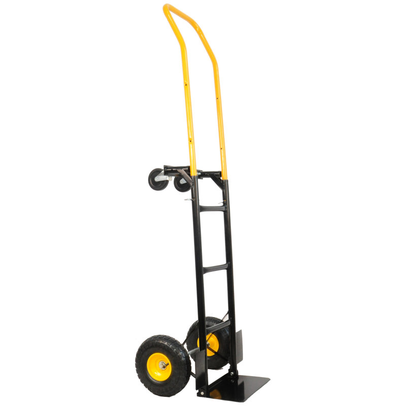 Chariot de 21 entrepôts - Chariot manuel avec double fonction. Capacité de 330 lb Corps en métal. Pour l'entrepôt, le jardin, la construction, utilisez des roues stables à 2 roues et 4 versions. Épicerie