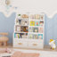 Bibliothèque pour enfants avec 2 tiroirs de rangement, bibliothèque pour enfants et organisateur de jouets, tablette de lecture à plusieurs niveaux
