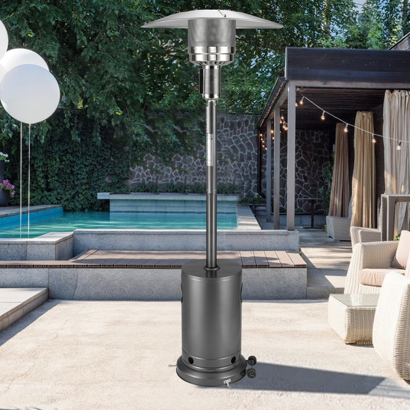 Chauffe-terrasse extérieur haute puissance 48 000 BTU avec dispositifs de sécurité et allumage piézoélectrique
