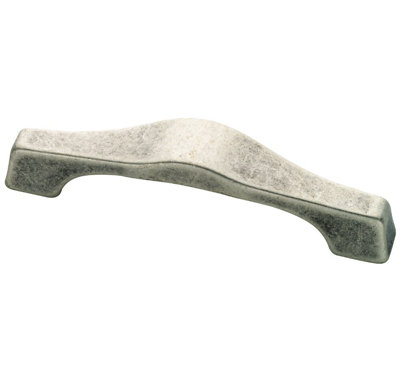(5 Pack) 3-3/4 inch Rustic Curved Pull Old Silver