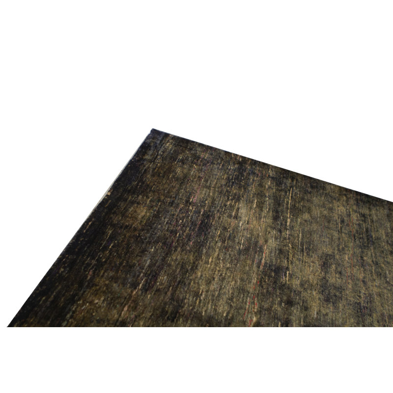 Silk Area Rug in Charcoal/Gold