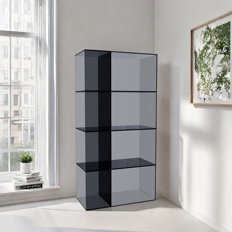 Exquisite modern bookcase, Gray, (4 Shelves) 47.2" H x 23.6" W x 9.8" D