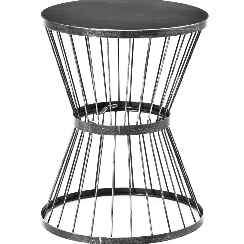 Table d'appoint de patio 16 po en acier, design, noir - pour l'extérieur et l'intérieur, décor élégant et fonctionnel