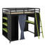 Lit mezzanine double avec garde-robe, tablettes, rideaux occultants et éclairage RVB-1564248384