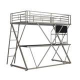 Modoc Twin Metal Four Poster Loft Bed with Bookcase by Isabelle & Max™