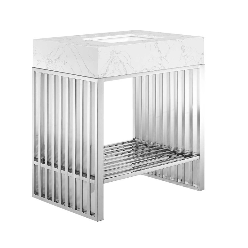 Meuble-lavabo 30 po Modway Gridiron, Argent
