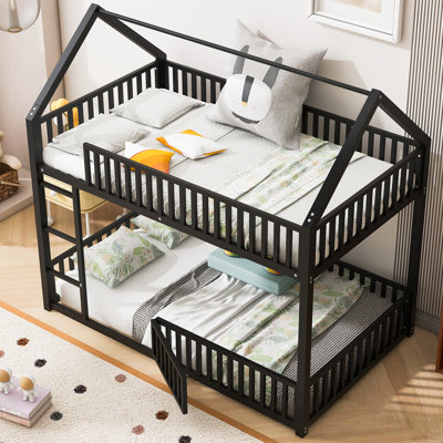 Metal Twin Over Twin House Bunk Bed
