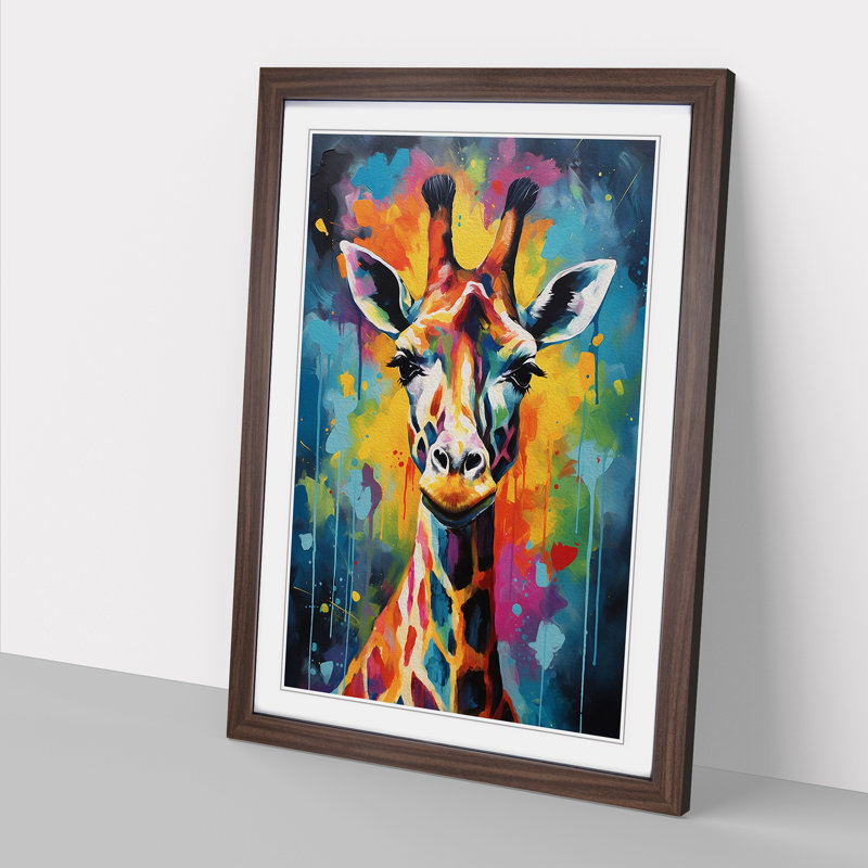 Single Picture Frame Print on Wood, Walnut Framed, 34cm H x 25cm W