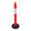 Paquet de 2 poteaux de délimitation de la circulation de 48 pouces avec base remplissable et bandes réfléchissantes, rouge