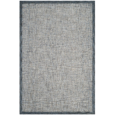 Tapis bleu / beige en laine touffeté à la main Canales