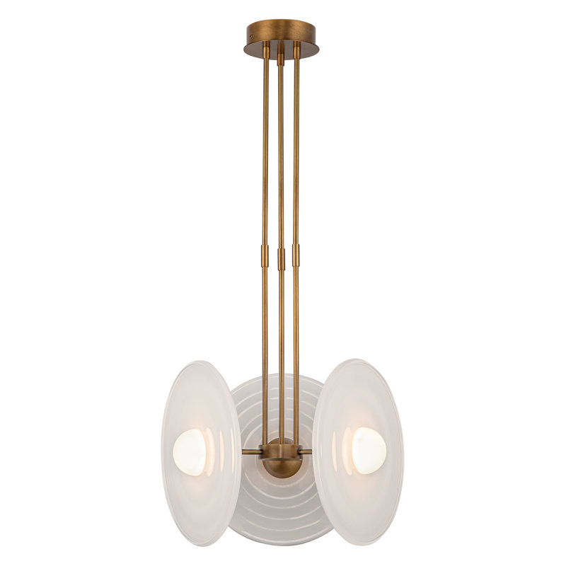 Harbour 3 - Light Pendant, Glossy Opal, Vintage Brass