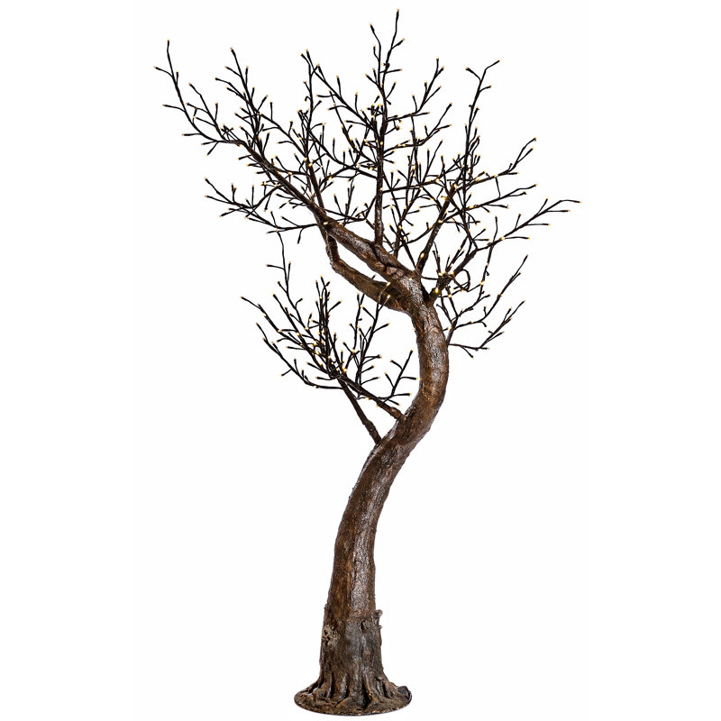 Arbre à saule de 8 pieds, sans feuilles, lumières à DEL blanc chaud