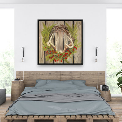 Christmas Wreath with Panache | Deer Livingroom Canvas Decor