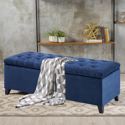 Banc de rangement rembourré 100% polyester Jahmere
