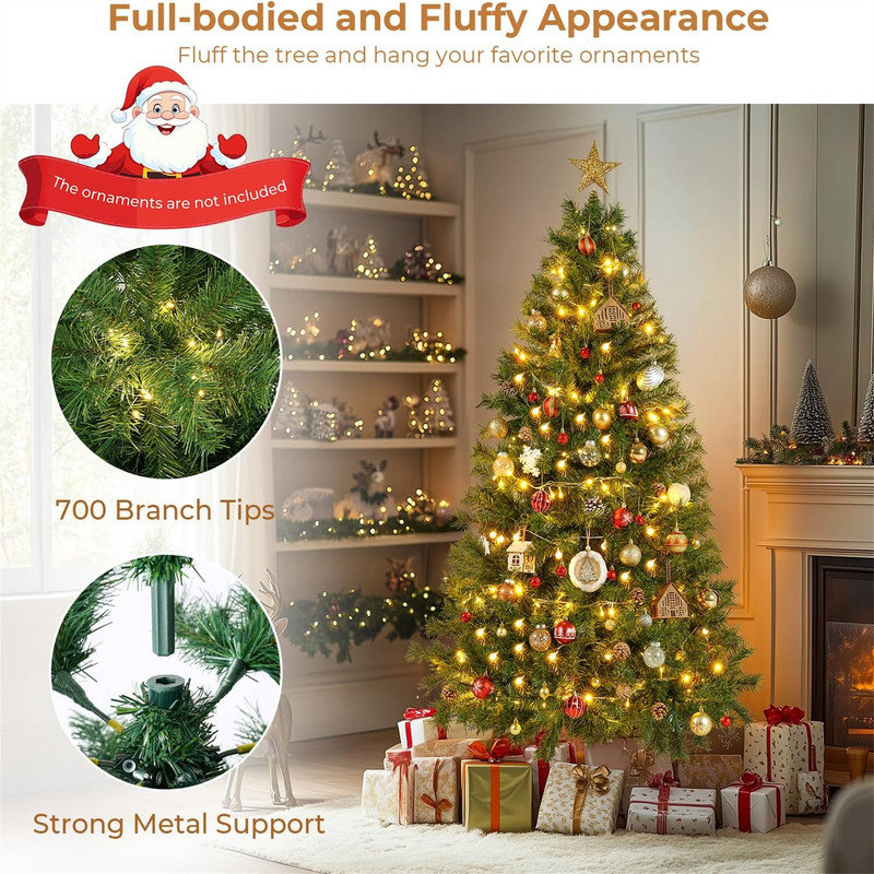 6 ft Green Spruce Artificial Christmas Tree with Metal Stand