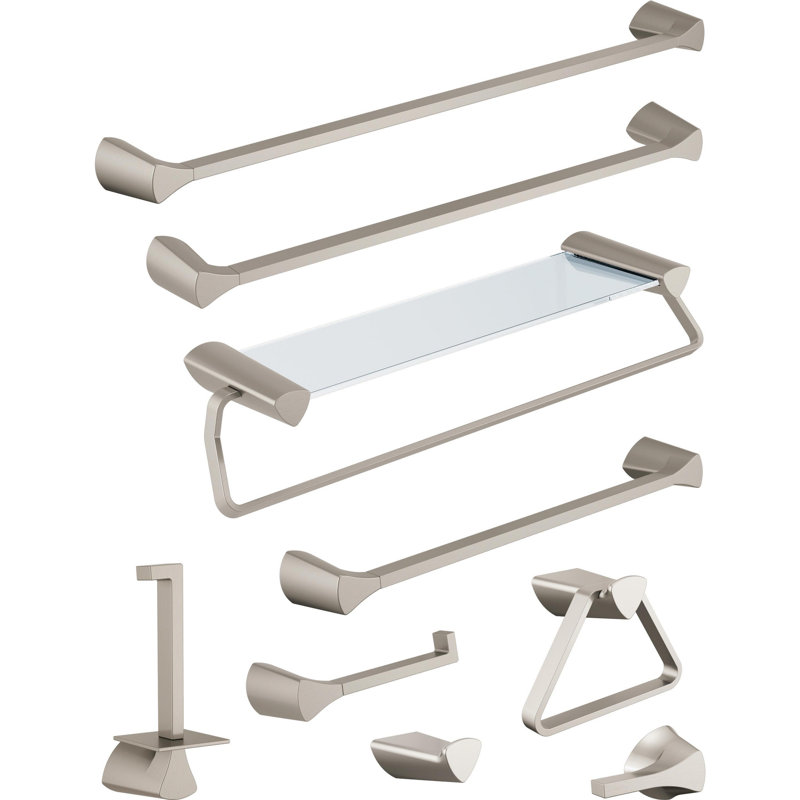 Zura Triangular Wall Mounted Towel Ring, Stainless