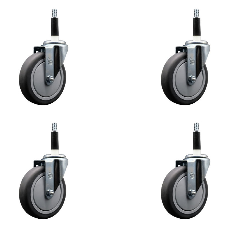 Ensemble de roulettes extensibles en caoutchouc 5 po en caoutchouc thermoplastique 5 po SCC