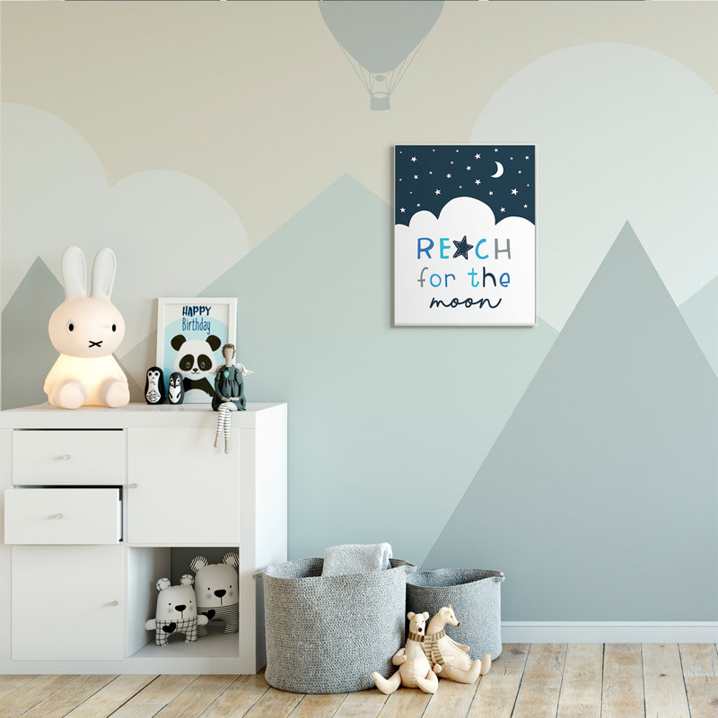 Reach For Moon Moon, Bois naturel, H 19 po x l 13 po x P 0,5 po