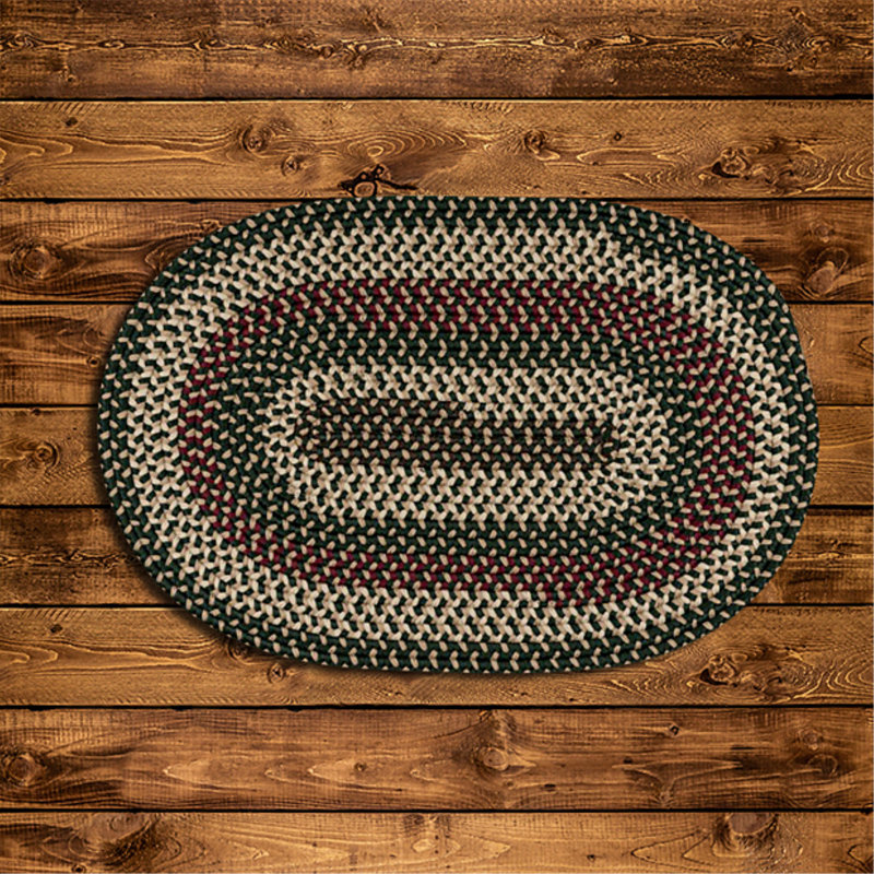 Tapis intérieur/extérieur hiver verts Tallassee, Ovale 9 pi x 12 pi