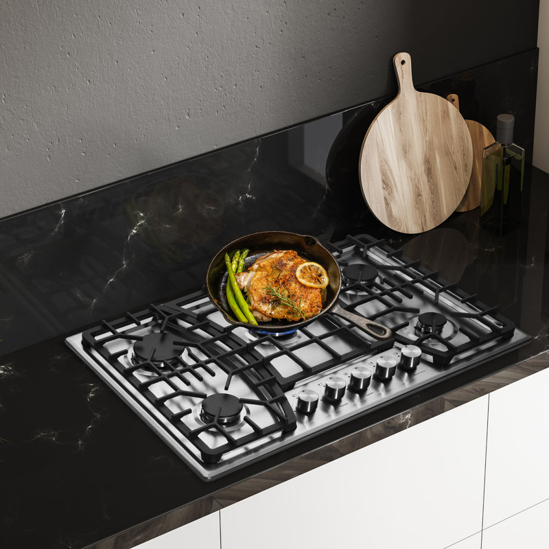 Trifecte Silver Dual Fuel 5 Burner Cooktop