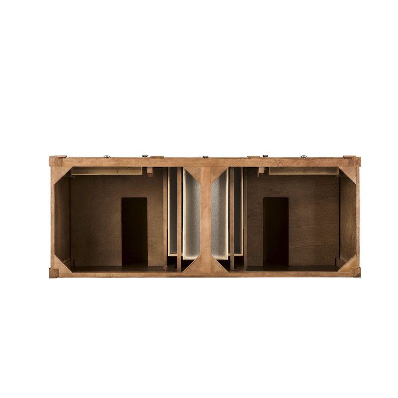 Brittany 60'' W Double Bathroom Vanity Base, Saddle Brown