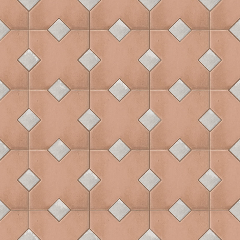 Carreau en porcelaine Cross and Dot, Terre cuite / gris