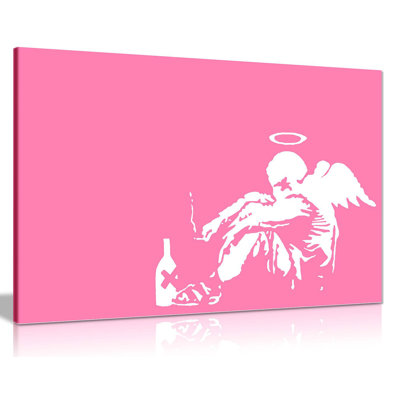 Banksy Fallen Angel Graffiti - Wrapped Canvas Print