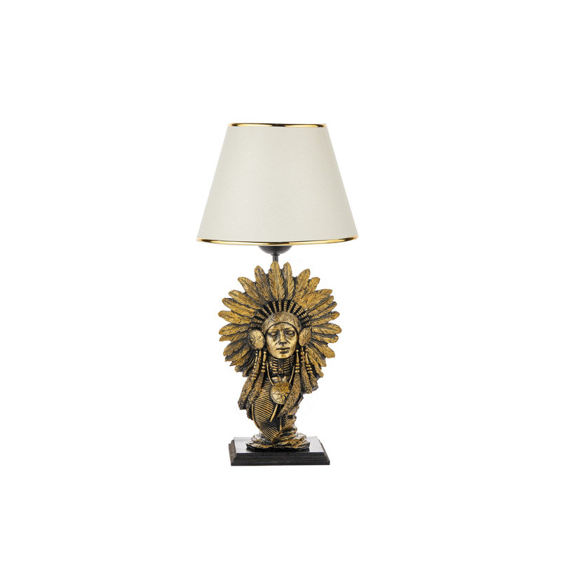 Lampe de table Danyale, Or, Blanc