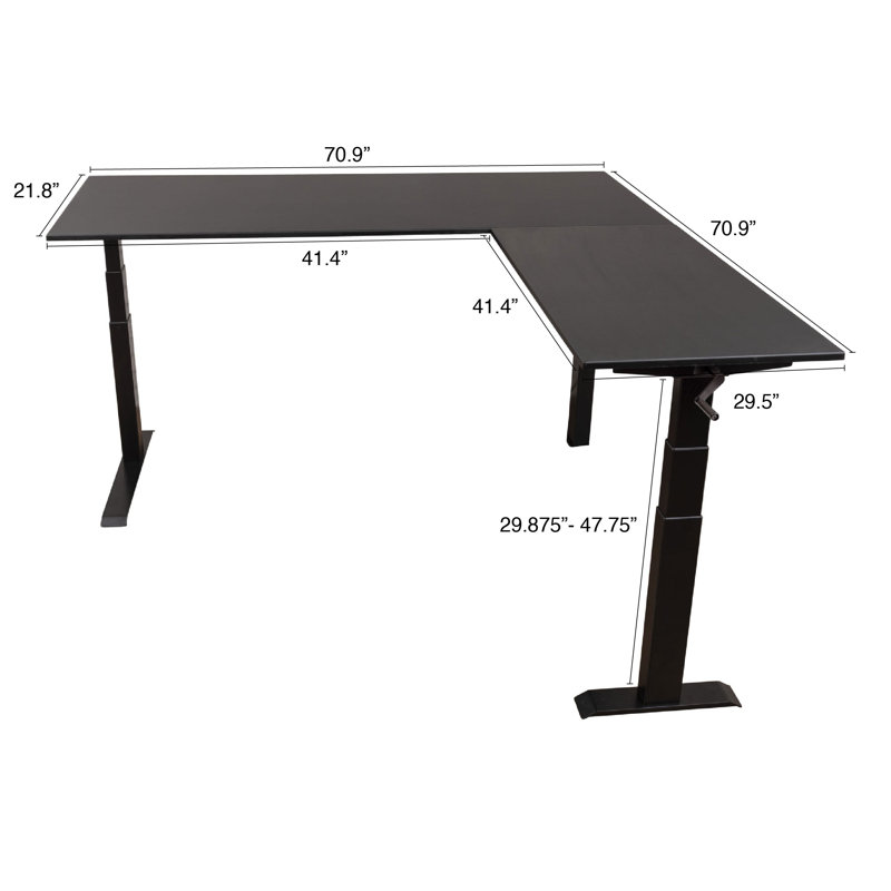 Bureau pour travailler debout en L Harksdale, Noir