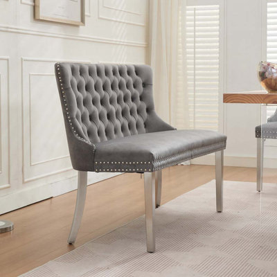Banc en velours pour causeuse double