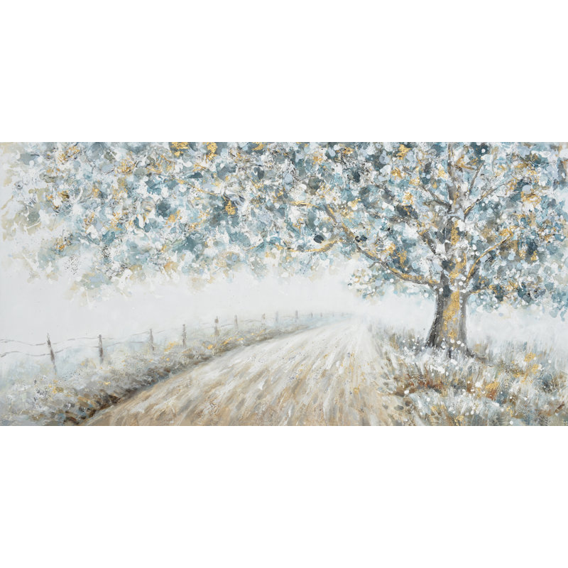 Art mural sur toile Misty Country Road, 27,5 po x 55 po
