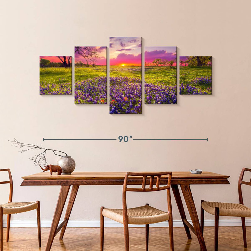 Pastel Horizon Lavender Field, 42" H x 92" W