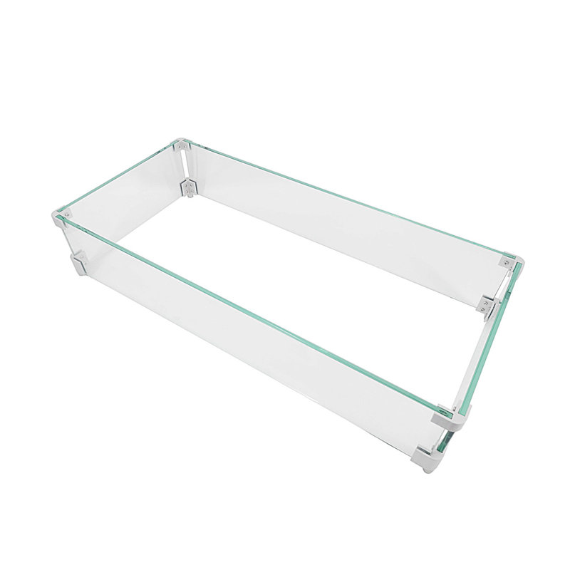 Pare-étincelles coupe-vent en verre 30 x 14 x 6 pouces 8 mm d'épaisseur